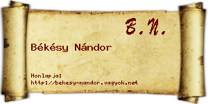 Békésy Nándor névjegykártya