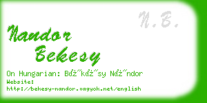 nandor bekesy business card